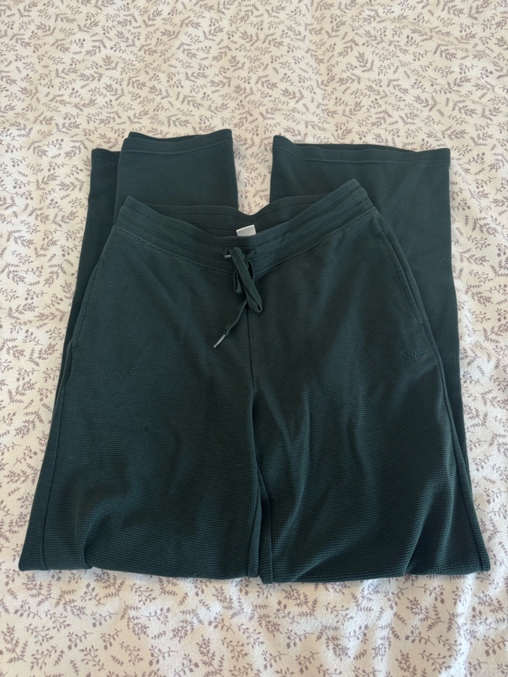 TNA Green Waffle Knit Wide Leg Pants - Size S